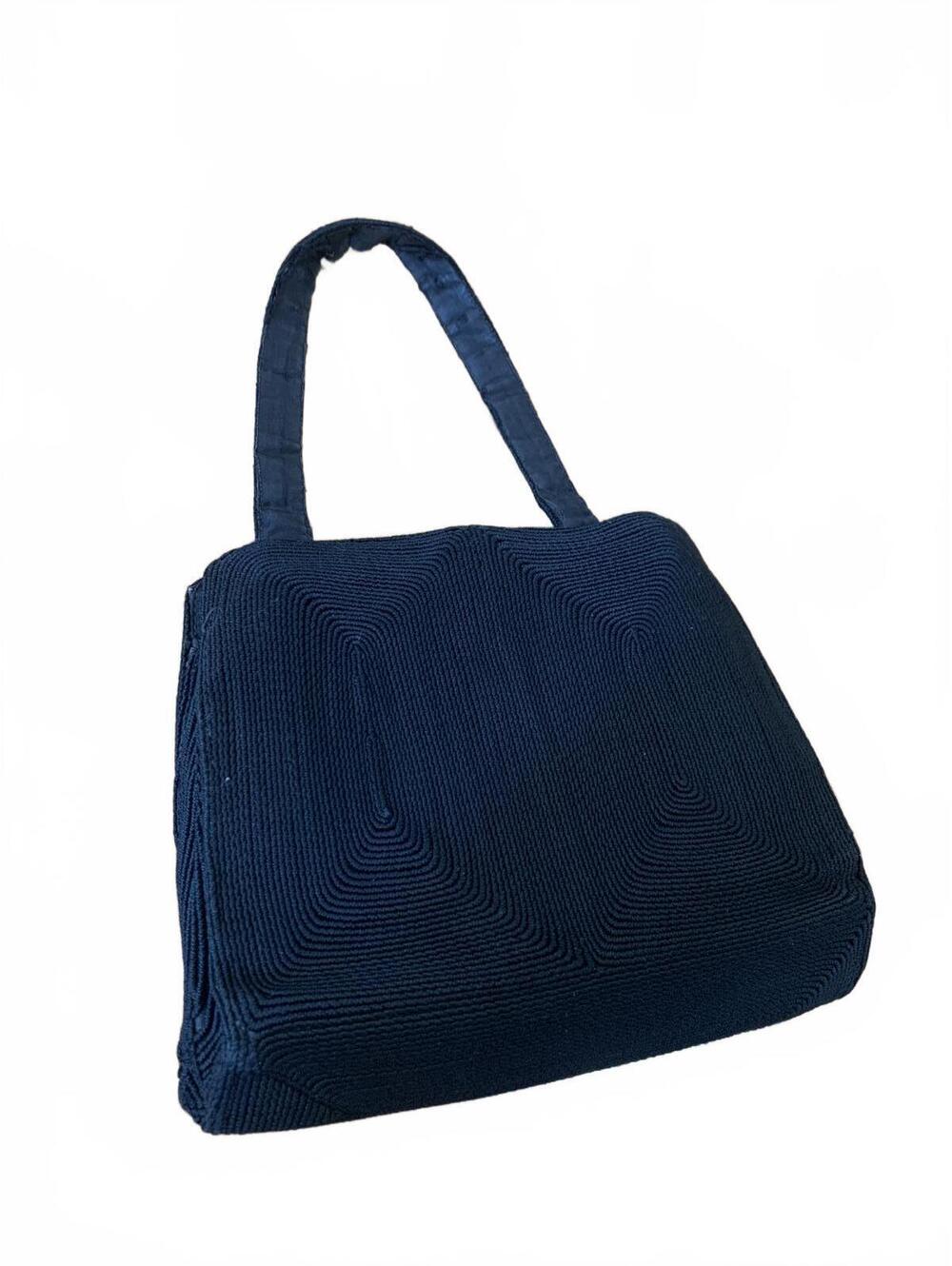 Black Evening Handbag with Short Handles